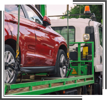 Voiture sur un camion-remorque
